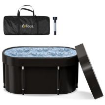 IJsbad XL - 420L - Opvouwbaar Zitbad - met Deksel - Ice Bath - Met Accessoires - Zwart - van Faas