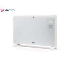 Vlectro - Elektrische Kachel & Convector Kachel - 2000W - LED Display & Afstandsbediening - Wit Metaal & Kunststof - Muurmontage & Vrijstaand - Energiezuinig met Thermostaat