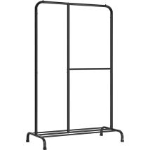 Kledingrek, kledingstang- tot 100 kg belastbaar- met verstelbare stang, voor slaapkamer, woonkamer, hal, zwart HSR103B01 De SONGMICS Store openen