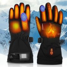 Qualitá® Verwarmde Handschoenen - Handschoenen Verwarmd - Waterafstotende - Elektrische Handschoenen Maat M - Met Touchscreen Compatibiliteit - Wintersport - Oplaadbaar - Zwart