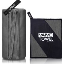 VAIVE Microvezel handdoek - Strandlaken 100x200 - Badlaken - Reishanddoek Sneldrogend - Grijs