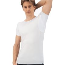 Anti Zweet Shirt - Fibershirts® - Ingenaaide Okselpads- Ondershirt - Wit - Ronde Hals - Heren - Maat S