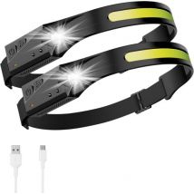 Hoofdlamp LED oplaadbaar - 2 Pack - 6 standen - Verstelbaar - 150 meter - Koplamp voor Camping - Militaire stijl - Waterdicht - Proskill