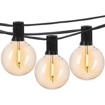 a sunny day Lichtsnoer buiten - Lichtslinger - Inclusief 50 grote LED lampen - 15 meter - Warm Wit Licht - Prikkabel - Lichtsnoer binnen - Prikkabel buiten - LED verlichting buiten - Lichtsnoer tuin