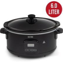 DistinQ Digitale Slowcooker 6 liter met Timer – Keramische binnenpan - Timerfunctie - Warmhoudfunctie
