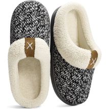 Pantoffels Dames - Sloffen - Maat 36/37 - Zwart/Grijs - Anti-slip - Comfeet
