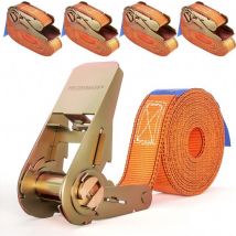 HELDENWERK 4 spanbanden in 4m, 5m of 6m spanbanden TÜV/GS gecertificeerd met dubbele naad I spanbanden weerbestendig en robuust