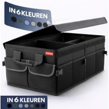 HELDENWERK Premium kofferbak organizer met deksel, stevig & antislip - Opvouwbare kofferbaktas, groot met dubbele bodem - Kofferbakbox, kofferbak organizer box