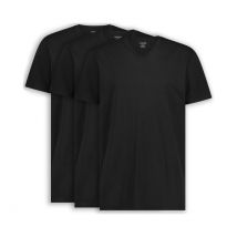 3x LebasQ Fit T-Shirts – Zwart – V-hals – Regular Fit – Maat S – 180g/m²