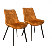 Meubel31 Riva Eetkamerstoel - Gold - Set van 2 - 87 cm x 41 cm - 49 cm zithoogte