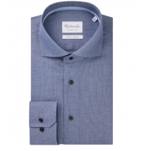 Michaelis Slim Fit Herenoverhemd - Navy - Maat 40 - Cutaway Kraag - 100% Katoen