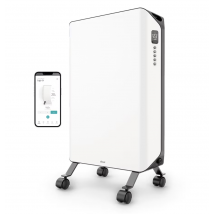 Duux Edge Oil Oliegevulde Radiator 1500 W – Slim Verwarmen met Ventilator – Wit – 46 x 32 x 71 cm