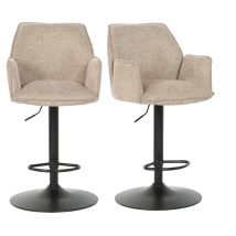 Multifurn Jill Barkruk Set van 2 Verstelbaar – Linnen Taupe – 51 x 53 x 96–116 cm