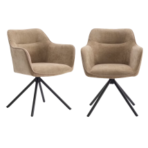 Criks Design Preston Draaibare Eetkamerstoelen Taupe - 80,5 x 58 x 59 cm - Set van 2