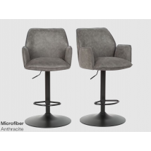 Duopack Jill Barkruk - 2x Jill Barkruk - 51 x 53 x 96-116 cm - Microfiber Antraciet