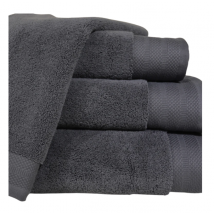 Luxe badlakens - 700 gram - 70x140 cm - Turks katoen - Ingeweven sierband - Donkergrijs
