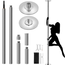 Yaheetech Paaldans Stang - 225–274,5 cm verstelbaar - 45 mm diameter - argent