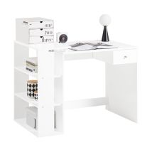 SoBuy FWT35-W Bureau Werktafel Computertafel - Drie Legplanken - Lade - Wit