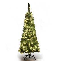 Coast Kunstkerstboom Smal - MET Warm Witte LED Verlichting - Groen - 135cm