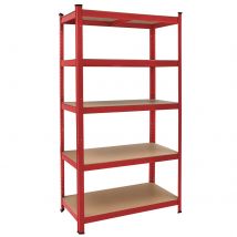 Monzana Stellingkast Metaal - incl. 5 MDF planken - tot 875kg \u2013 Rood