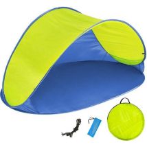 Pop up strandtent beach shelter blauw-geel 401680