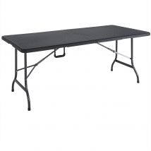 Casaria Tuintafel Opvouwbaar met Draaggreep 180x75 cm Zwart