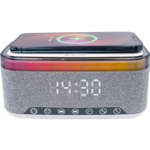 Denver Wekker met Draadloze Oplader - White Noise Machine - Digitale Wekker - Bluetooth - FM Radio - Dubbel Alarm - Dimmer - CRQ225