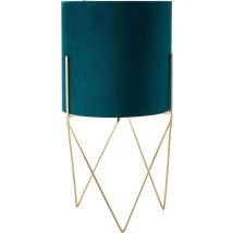 Brillant | Atami vloerlamp geborsteld messing/petrol | 1x A60, E27, 28W, geschikt voor normale lampen (niet meegeleverd)