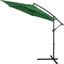 Kingsleeve Zweefparasol - Kantelbaar Handslinger Ø300cm UV 50+ - Groen