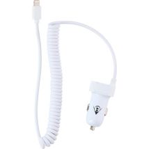 Dunlop Autolader – 12-24V, 2.1A, met Lightning Kabel (Wit)