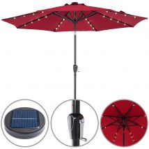 Kingsleeve Parasol - LED-Verlichting Zonne-energie - Ø270cm Rood