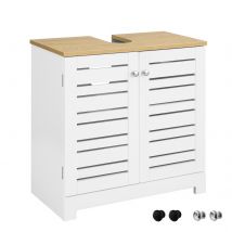 SoBuy Wastafelmeubel - 2 Laags - 2 Deurs - 60 x 30 x 59 cm - Wit