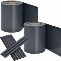 PVC Privacystrips - 2 stuks - 35 meter - Antraciet - Incl. Bevestigingsklemmen