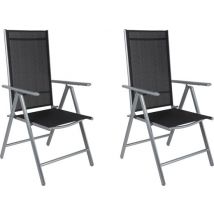 Casaria - Aluminium Tuinstoel 2 stuks Inklapbaar - Zilver