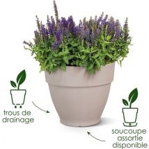 Elho Vibia Campana Rond 25 - Bloempot voor Buiten met Afwateringsgaten - 100% Gerecycled Plastic - Ø 24.5 x H 21.0 cm - Wit