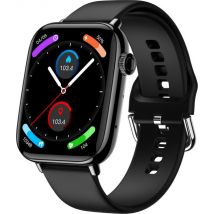 Nuvance - Smartwatch Heren & Dames met Bluetooth - IP68 Waterdicht - Geschikt voor alle Smartphones - Stappenteller en Hartslagmeter - Zwart