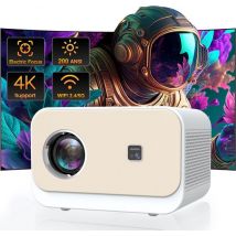 Fuegobird A11 Smart Beamer – 1080P Full HD – Android TV 9.0 – Elektrische Focus – WiFi 2.4G/5G – BT5.0 – Wit