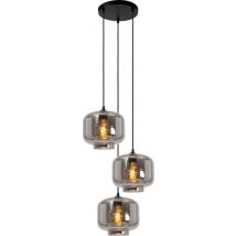 Lucide MEDINE - Hanglamp - Ø 46 cm - 3xE27 - Fumé