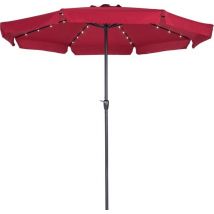 Kingsleeve Parasol - LED-verlichting 330 cm Solar - Rood