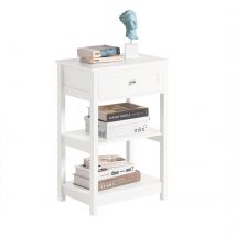 SoBuy FBT46-W Nachtkastje - Wit - 2 Planken - 1 Lade - 45x68x30 cm