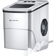 KitchenBrothers - IJsblokjesmachine inclusief ijsschep - 2 Liter - Zilver