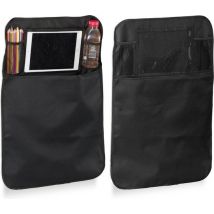 relaxdays autostoel organizer kind - set van 2 stuks - 4 vakken - bescherming - zwart