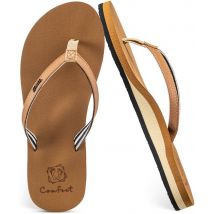 Slippers Dames - Sandalen - Bruin - Maat 38 - Comfeet