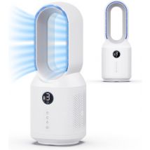 MATTI® - Tafelventilator - Ventilator Staand - Draadloze Ventilator - Bladeless - Incl. Nachtlampje - Wit