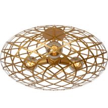 Lucide WOLFRAM - Plafonnière - Ø 65 cm - 3xE27 - Mat Goud / Messing