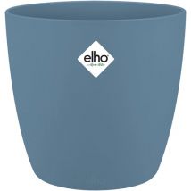Elho Brussels Rond 16 - Bloempot voor Binnen - 100% Gerecycled Plastic - Ø 16.0 x H 14.7 cm - Vintage Blauw