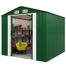 Gardebruk Tuinhuis - 8m² Metaal met Fundering Schuifdeuren- Groen