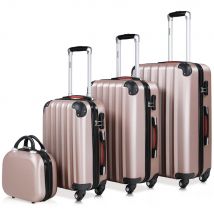 Monzana Hardcase Kofferset 4 delig - Baseline Beautycase/M/L/XL - Rosé