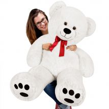 Monzana Pluche - Knuffelbeer - 100cm - Wit