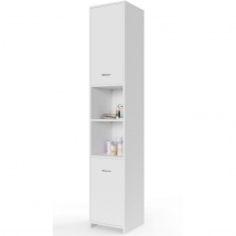 Casaria Badkamerkast - 6 Vakken 2 Deuren Slank en Elegant - Wit